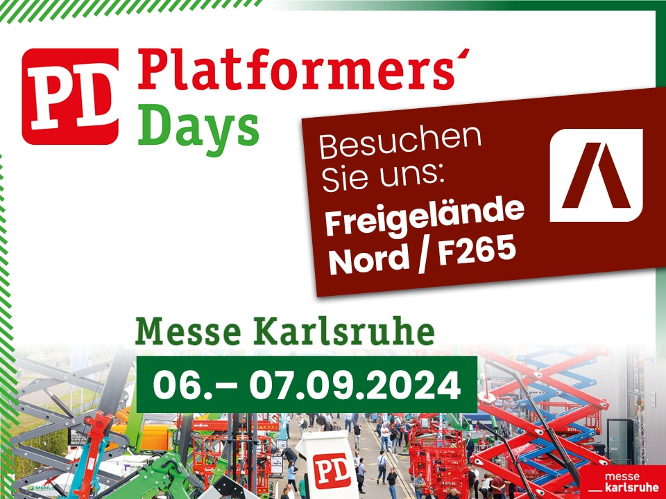 Advertising poster for the Platformers' Day trade fair in Karlsruhe.