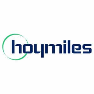 Hoymiles brand logo in dark blue lettering on a white background.