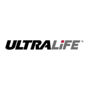 Ultralife logo in black lettering