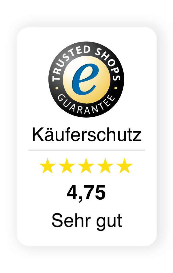 Trusted Shops seal of approval - 4.75 out of 5 stars for AKKU SYS